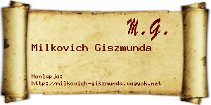 Milkovich Giszmunda névjegykártya